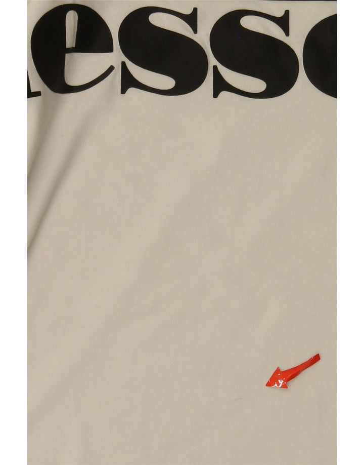 T-shirt grafica da uomo Ellesse Top grande in cotone bianco sporco