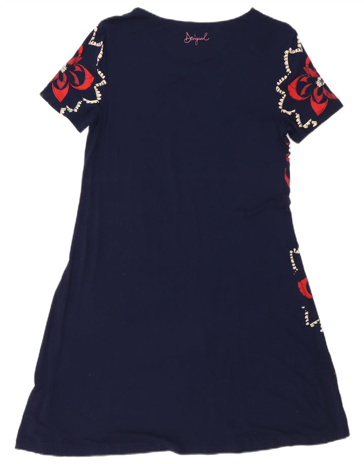 DESIGUAL Abito da donna a linea A con grafica UK 10 Piccolo blu navy floreale