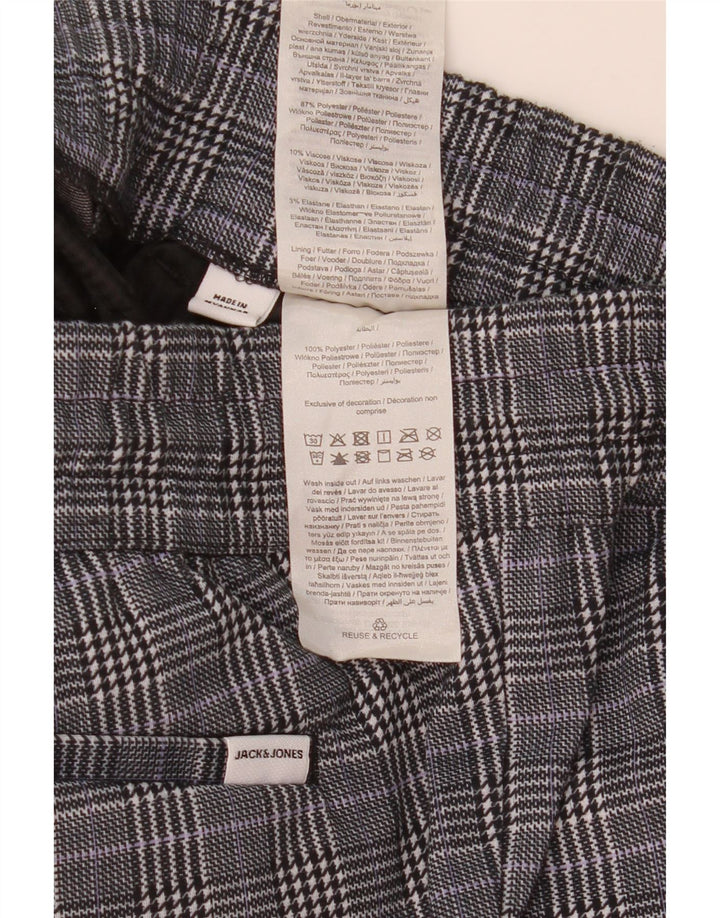 Pantaloncini chino da uomo Jack & Jones piccoli W29 poliestere a quadri grigi