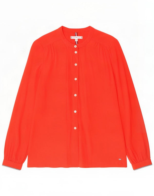 Tommy Hilfiger Camicetta camicia vestibilità comoda da donna UK 6 XS Rosso Cupro