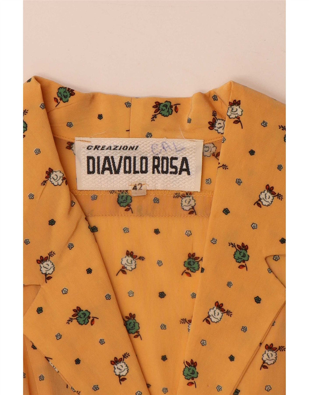 Abito camicia maxi pullover da donna Diavolo Rosa IT 42 Giallo medio floreale