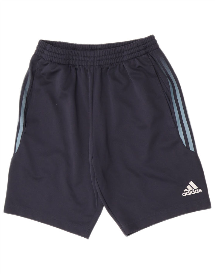Pantaloncini sportivi Adidas Climalite da uomo medi in poliestere blu navy
