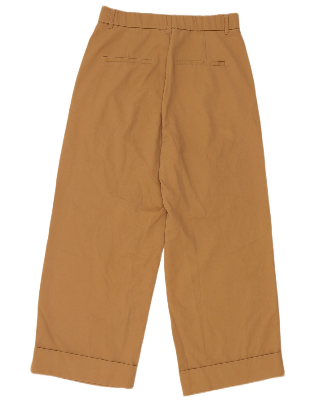 Pantaloni Chino a Gamba Larga da Donna ZARA Medi W30 L26 Beige