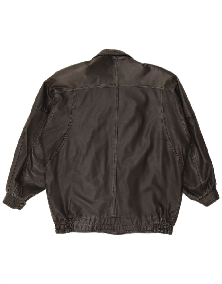 Giacca in pelle vintage da uomo UK 42 XL nera
