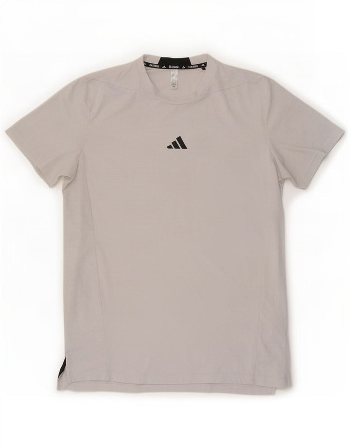 Adidas T-shirt da uomo Top grande grigio poliestere