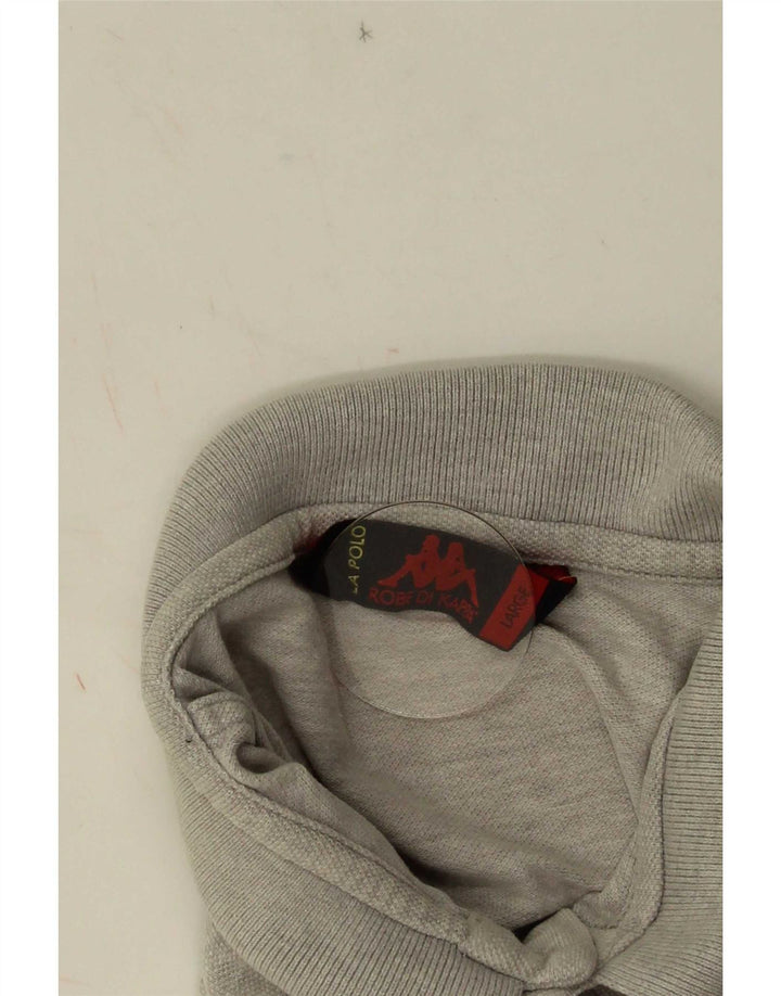 Polo Kappa Uomo Large in cotone mélange grigio