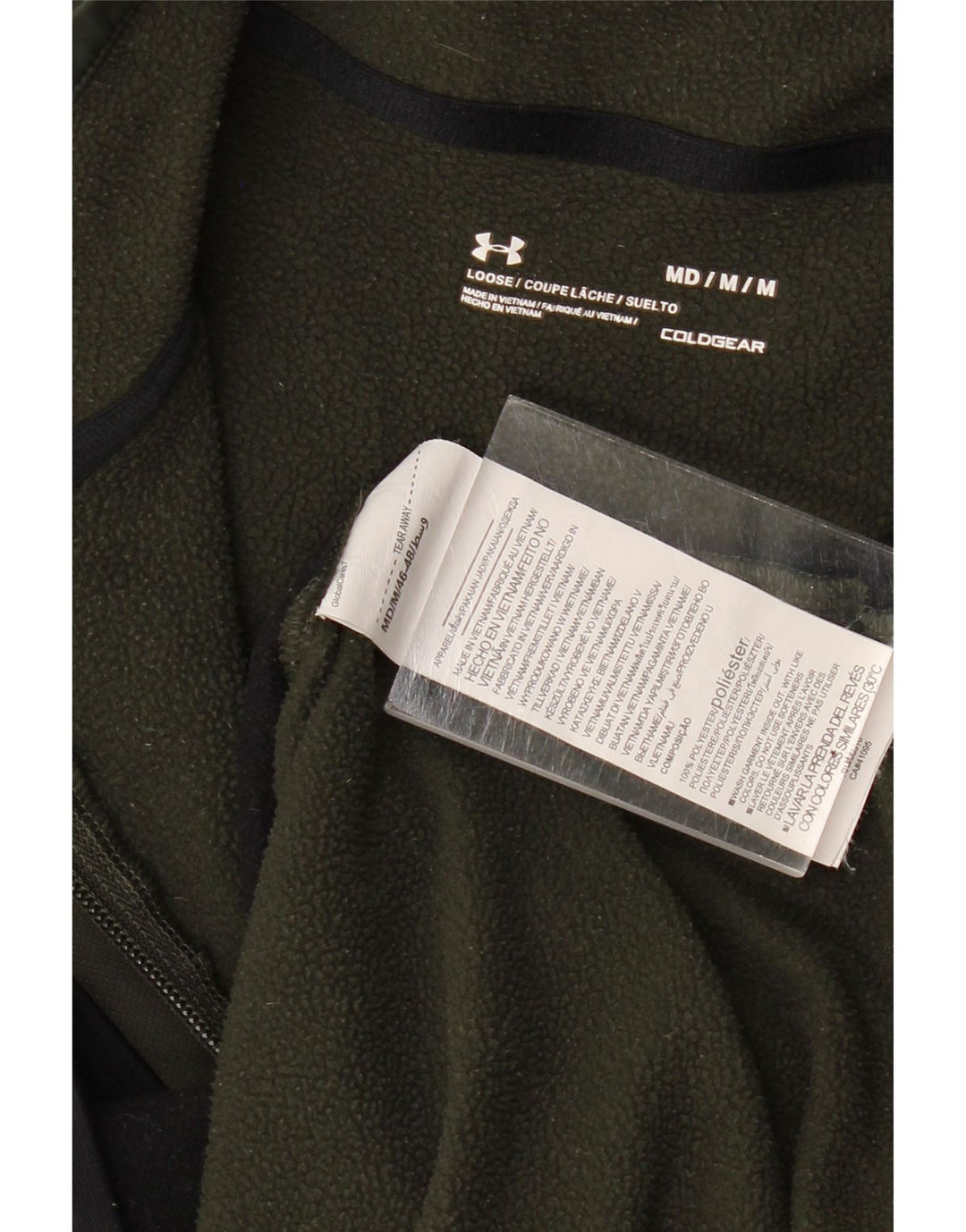 UNDER ARMOUR Felpa con grafica Cold Gear da uomo, media, kaki