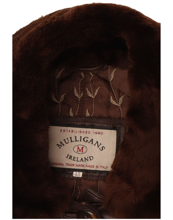 Cappotto in pelle vintage da donna IT 48 XL in pelle marrone