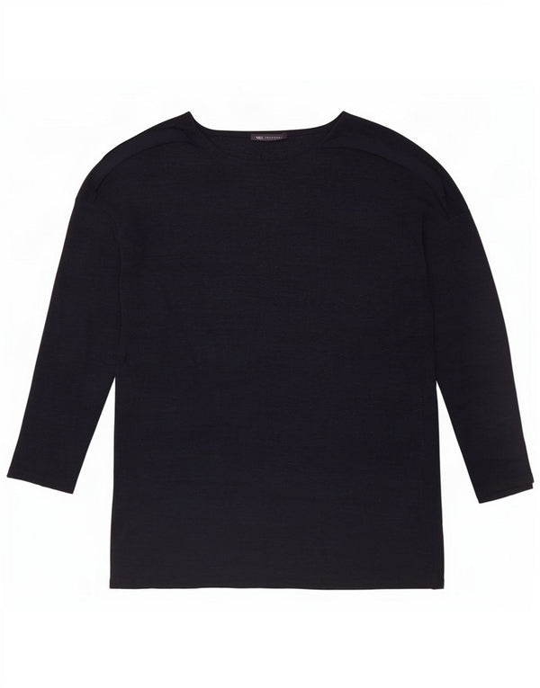 Marks & Spencer Top da donna a maniche lunghe UK 14 Large Blu Navy Poliestere