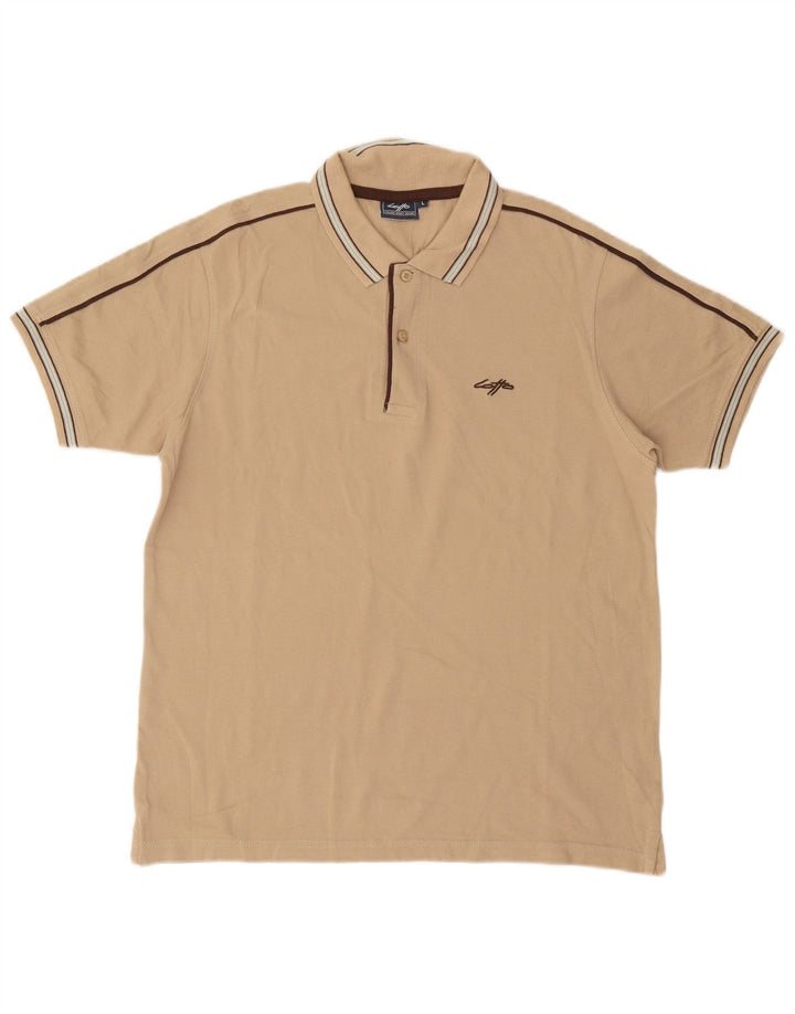 Polo da uomo Lotto Large in cotone beige
