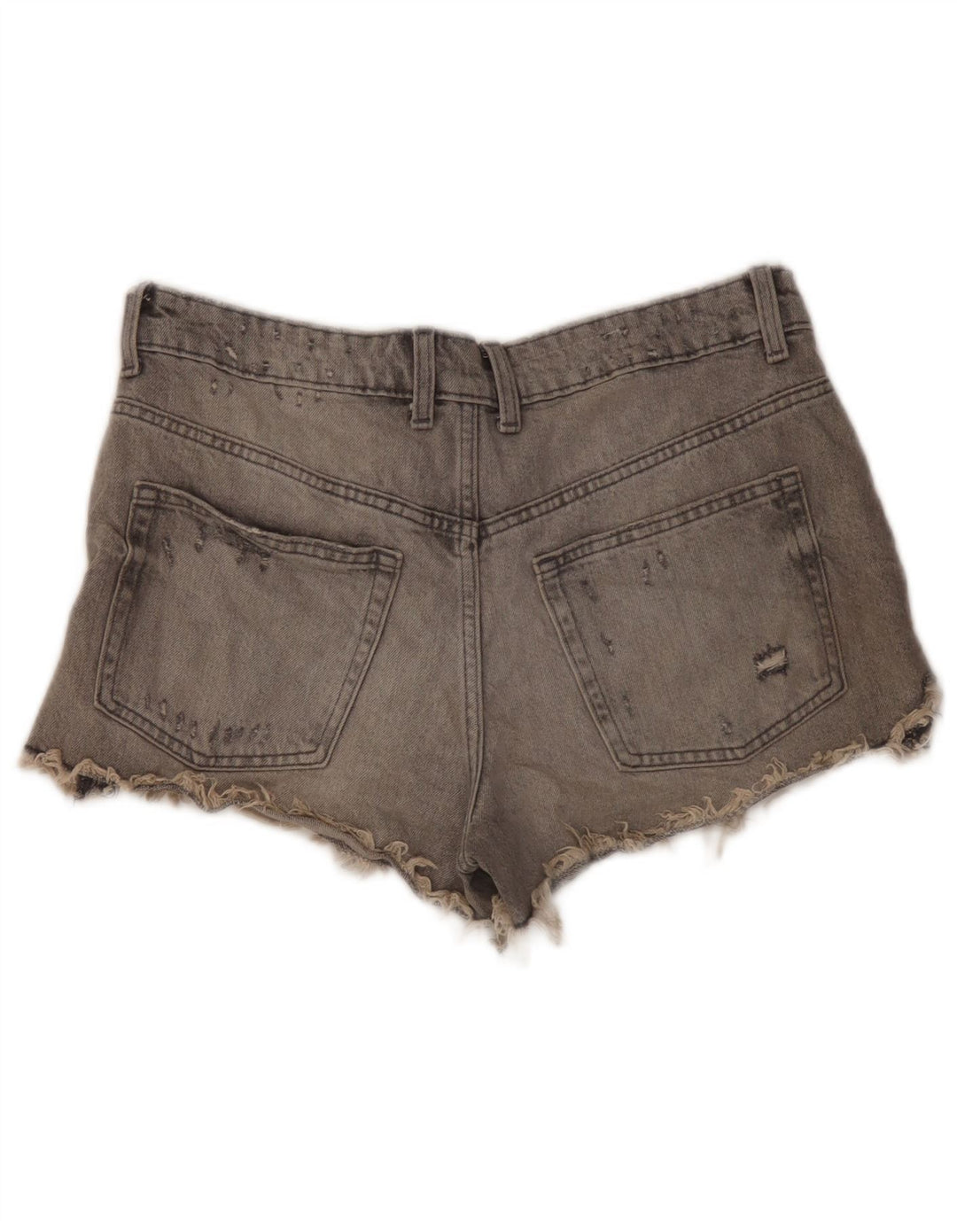 Pantaloni caldi da donna in denim effetto invecchiato Zara EU 40 medio W30 cotone grigio