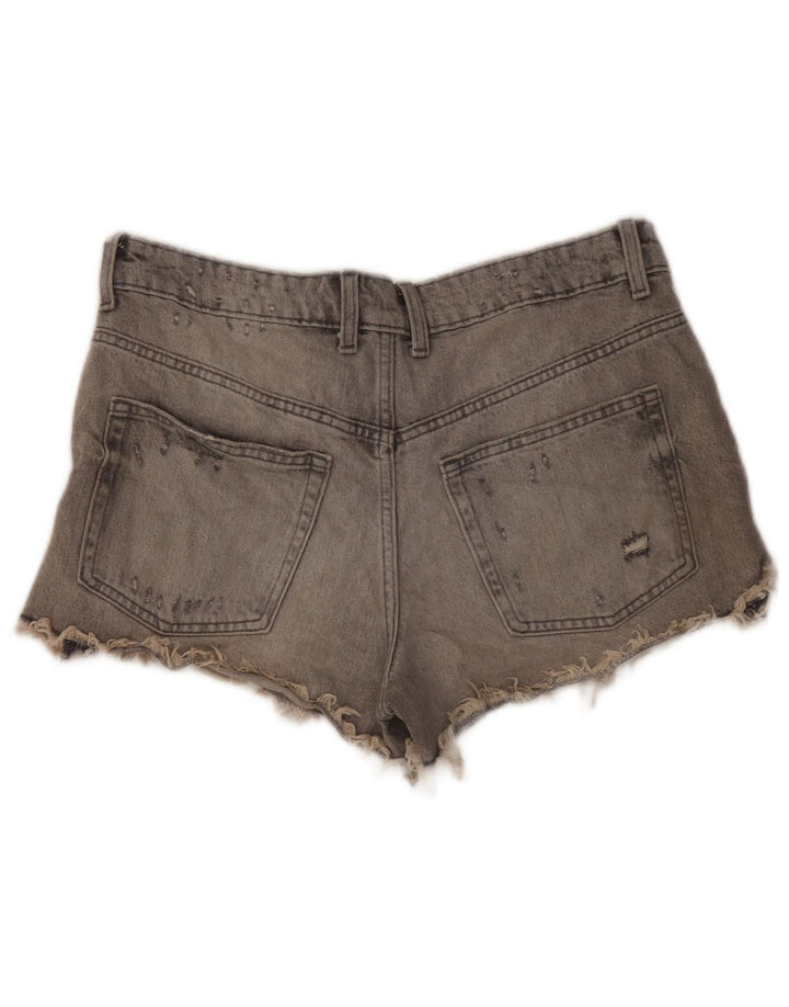 Pantaloni caldi da donna in denim effetto invecchiato Zara EU 40 medio W30 cotone grigio