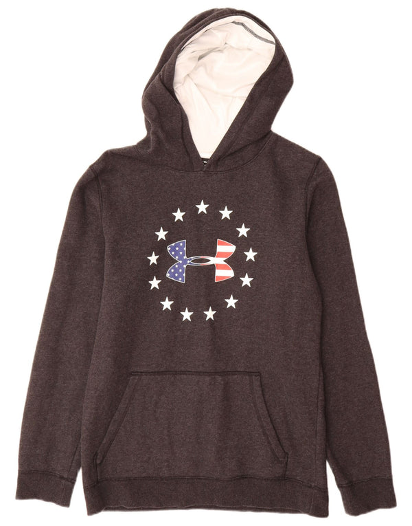 Felpa con cappuccio grafica Under Armour da bambino Cold Gear 13-14 anni XL grigia