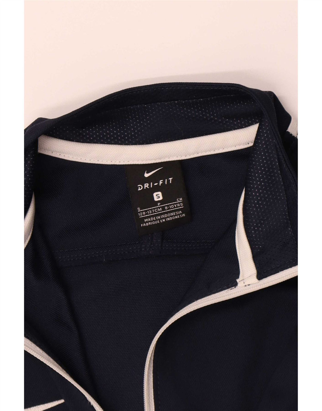 Giacca della tuta da ginnastica Nike da bambino Dri Fit 8-9 anni piccola blu navy