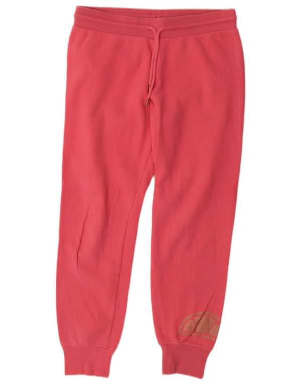 Ellesse Pantaloni da tuta con grafica da donna Joggers UK 12 Cotone rosa medio