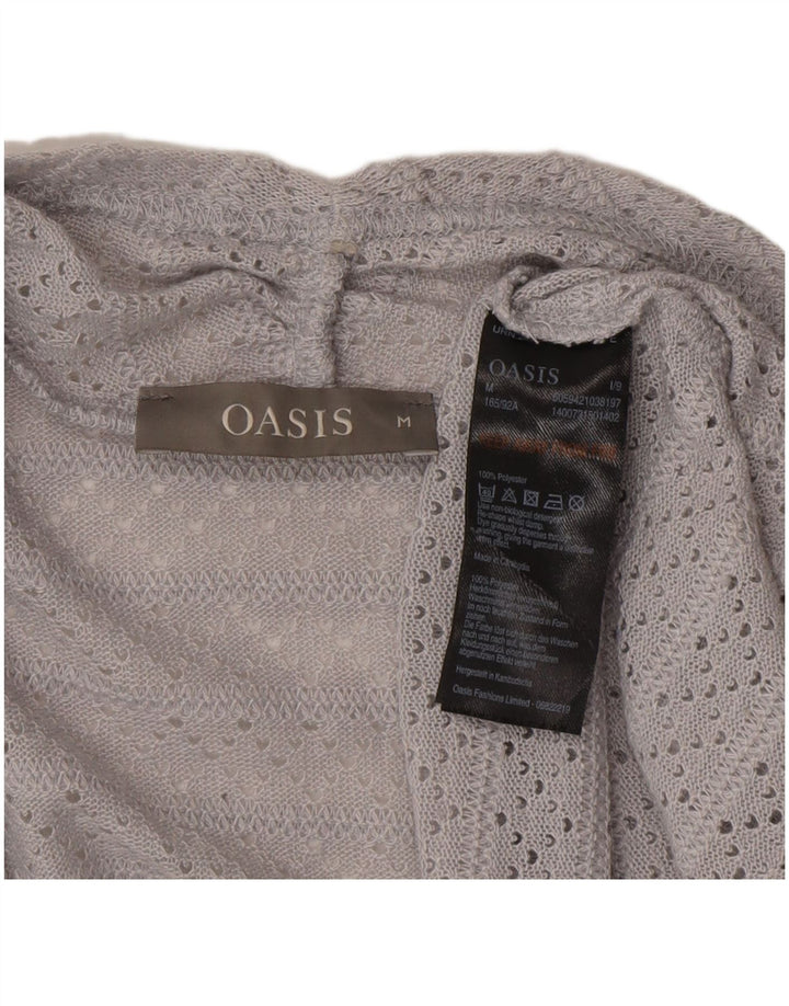 Top cardigan aperto da donna Oasis UK 12 Poliestere grigio medio