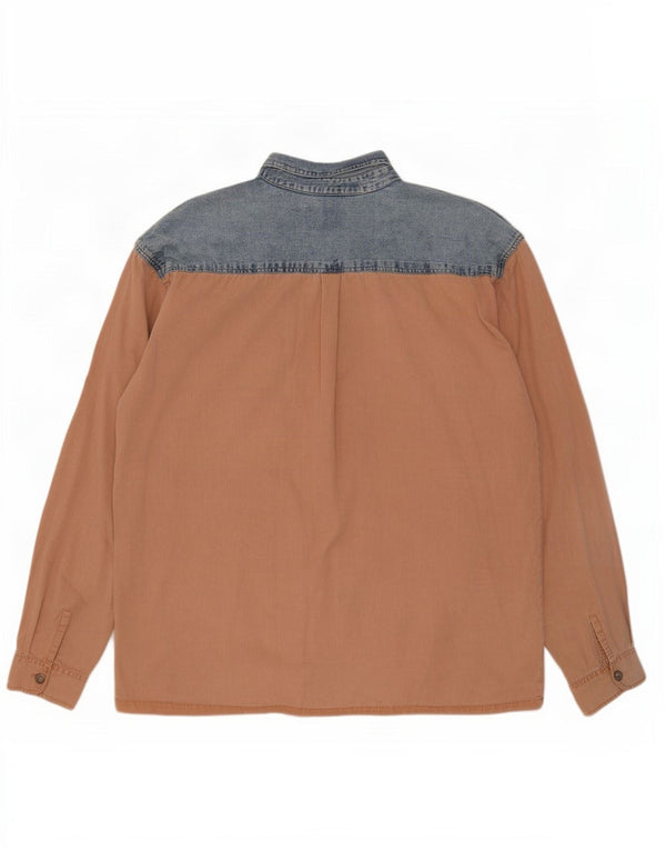 Camicia in denim da uomo Jean Rive XL blu color block