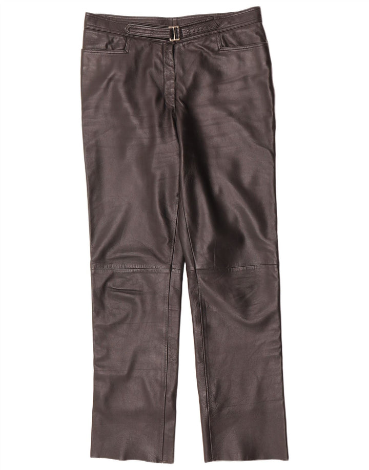 Pantaloni dritti in pelle da donna Maddox IT 44 medio W32 L32 neri