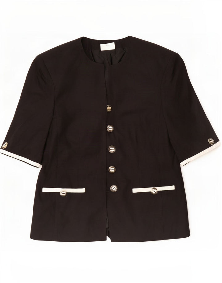 Giacca blazer a maniche corte da donna a 5 bottoni Basler UK 12 media nera