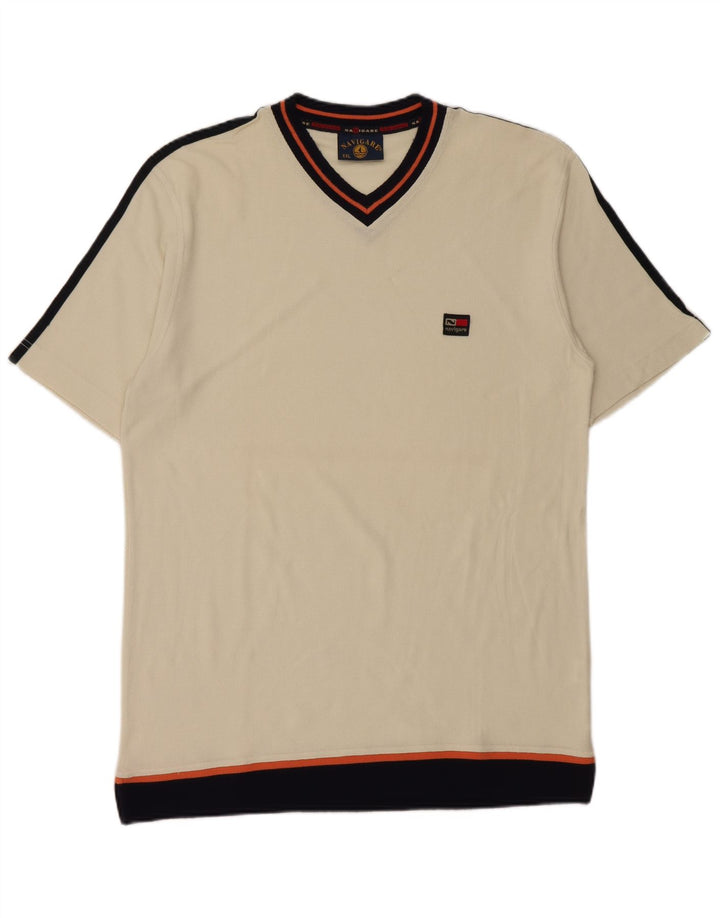 T-shirt da uomo Navigare Top 2XL in cotone bianco sporco