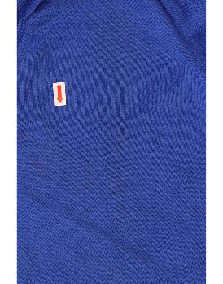 Maglione Zara da uomo con scollo a V in cotone blu medio