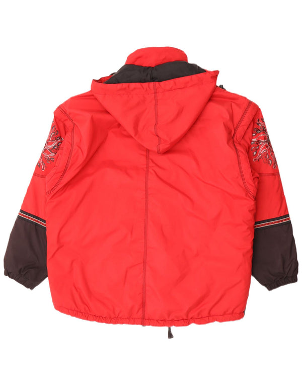 Giacca da sci con cappuccio grafico da uomo Killtec UK 42 XL Poliestere rosso a blocchi di colore