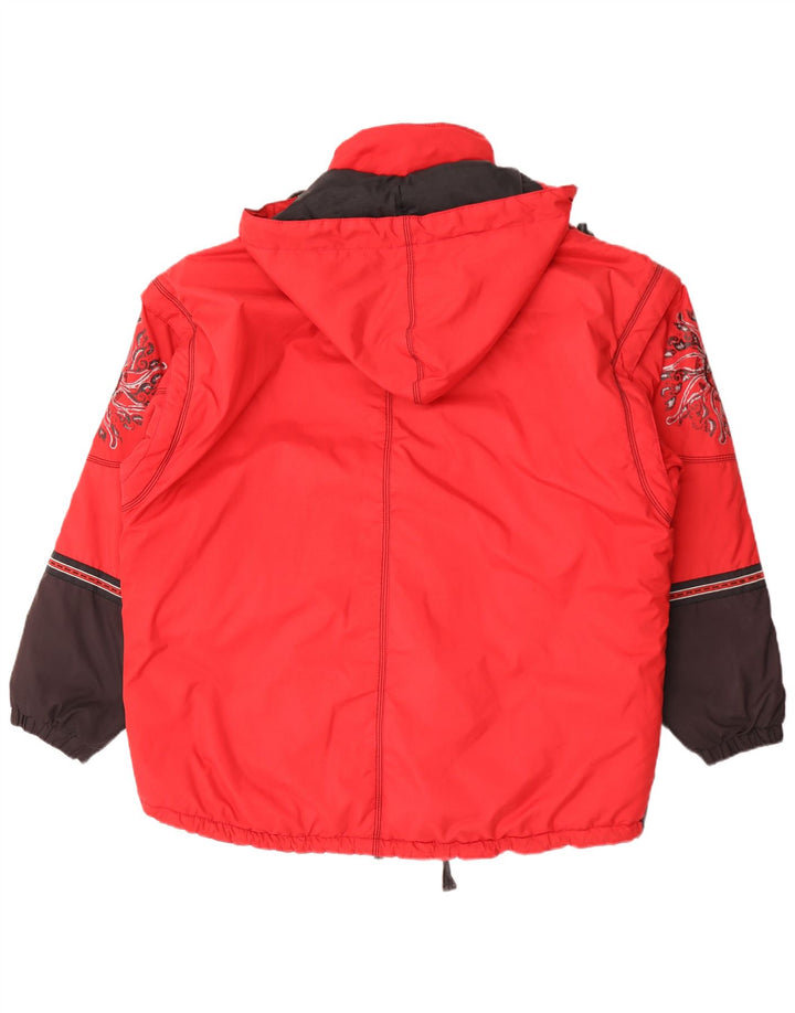 Giacca da sci con cappuccio grafico da uomo Killtec UK 42 XL Poliestere rosso a blocchi di colore