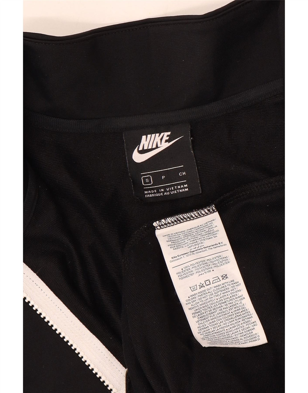 Giacca da ginnastica da donna NIKE UK 10 piccola in poliestere nero