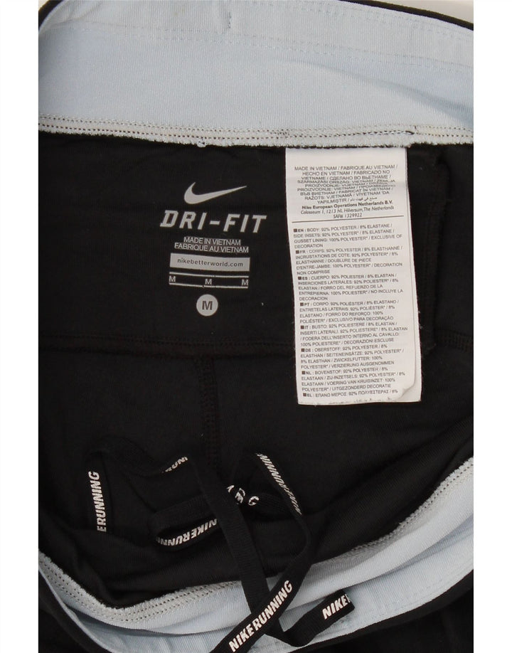 NIKE Womens Dri Fit Capri Leggings UK 12 Medium Black Colourblock Vintage Nike and Second-Hand Nike from Messina Hembry 