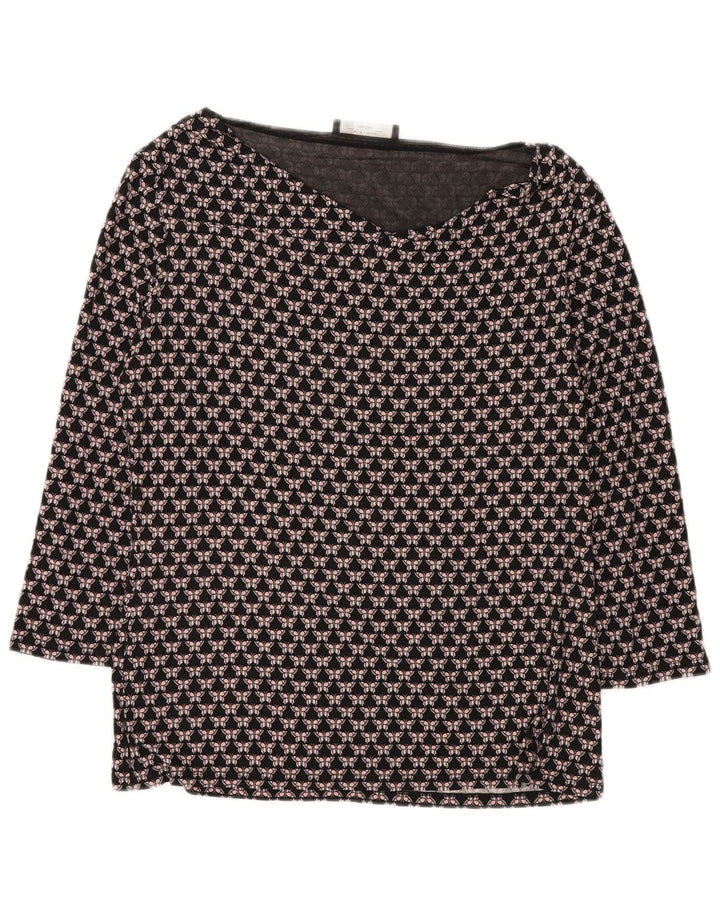 Top da weekend da donna Max Mara manica lunga UK 16 grande nero geometrico