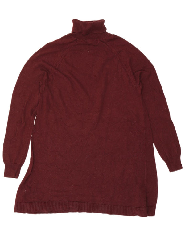 Maglione maglione a collo alto da donna Marks & Spencer UK 10 piccolo bordeaux