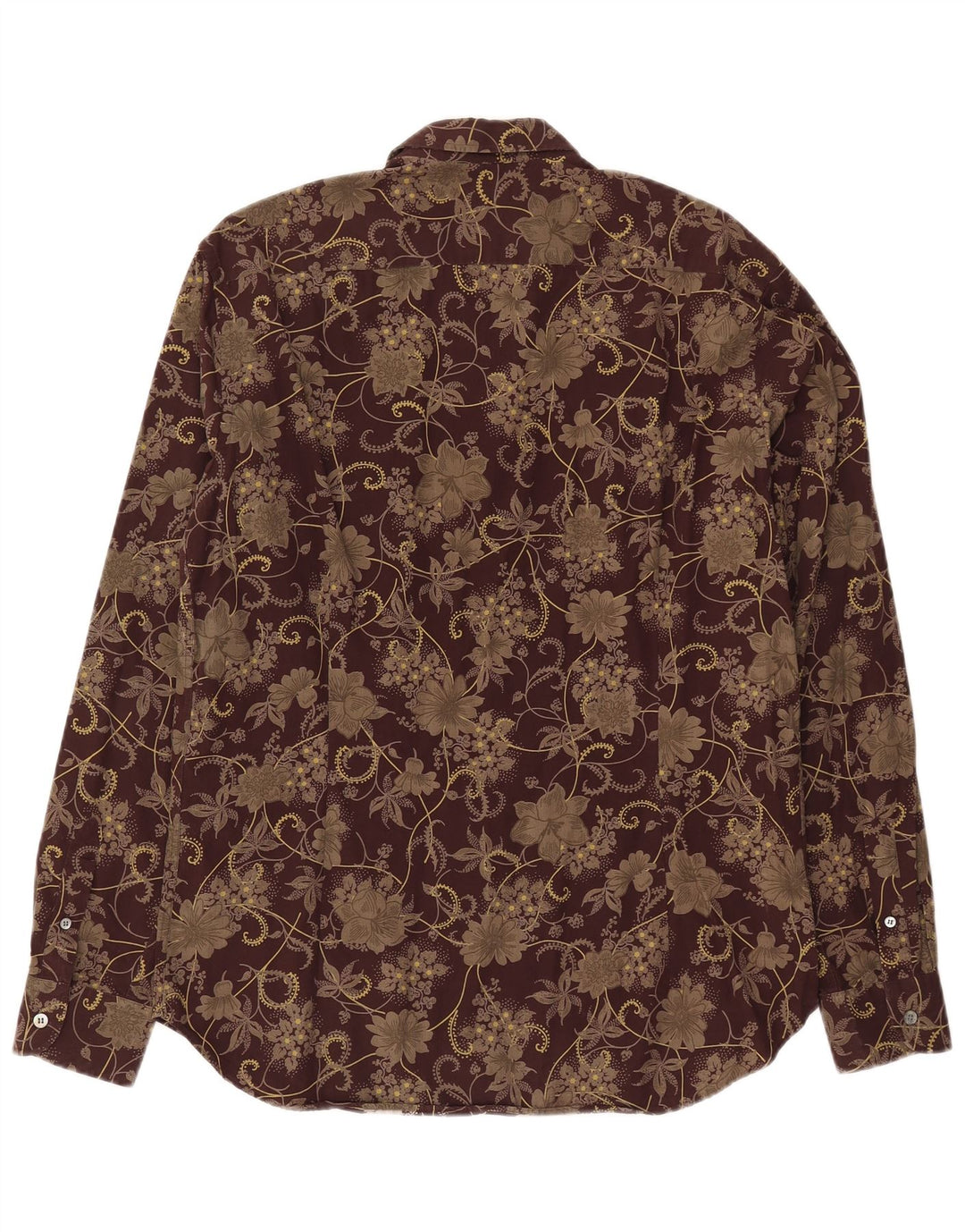Camicia da uomo Ted Baker taglia 4 grande cotone floreale marrone