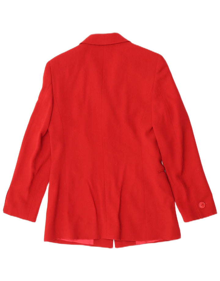 Giacca blazer a 3 bottoni da donna Max Mara UK 8 piccola lana rossa