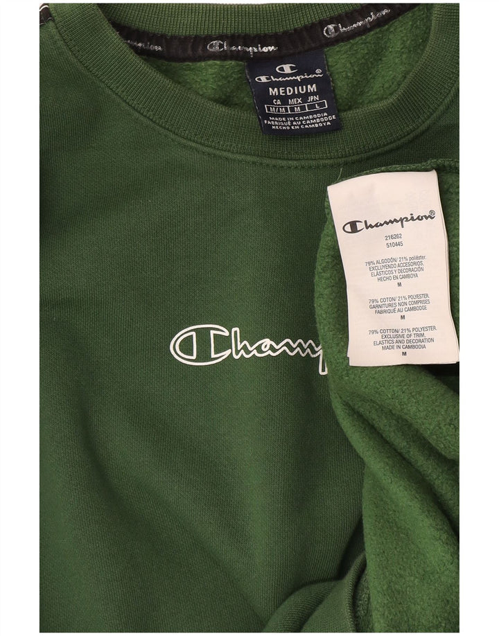 Felpa grafica da uomo Champion, maglione, cotone verde medio