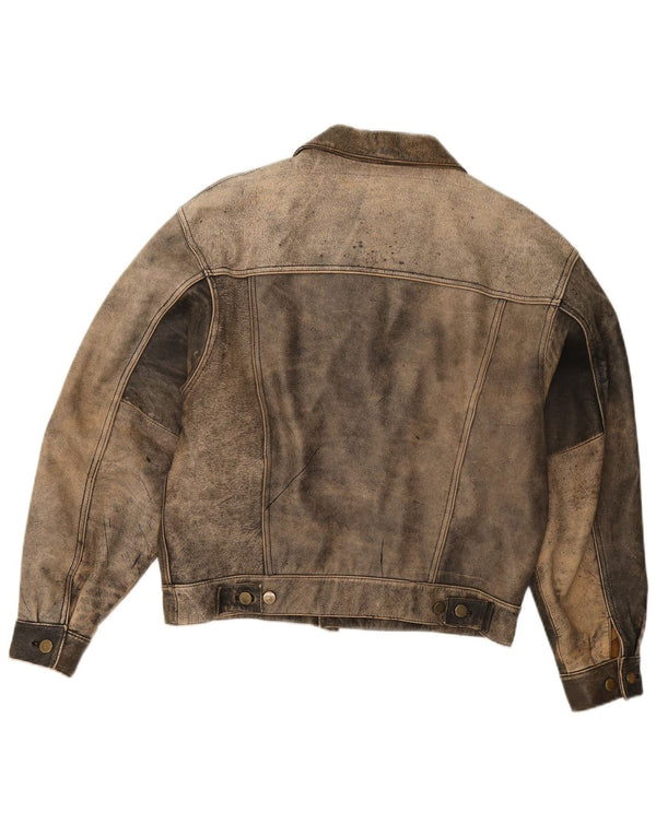 Giacca in pelle da uomo Trapper IT 50 Large Beige