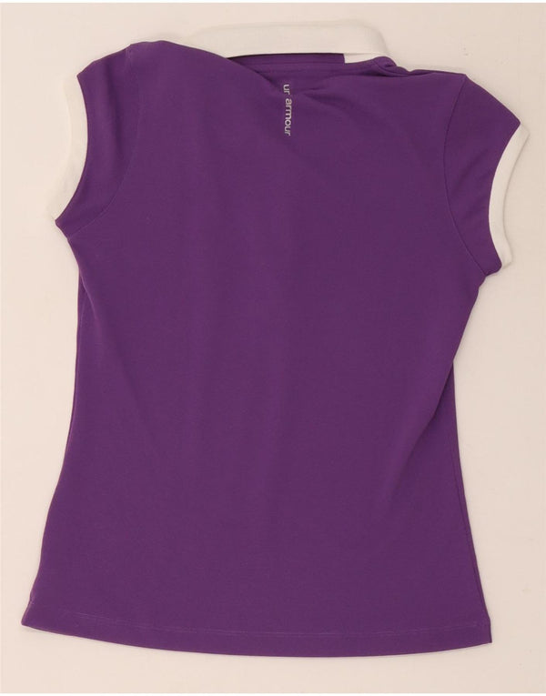 Polo Under Armour da donna Heat Gear UK 12 Medium Purple Colourblock
