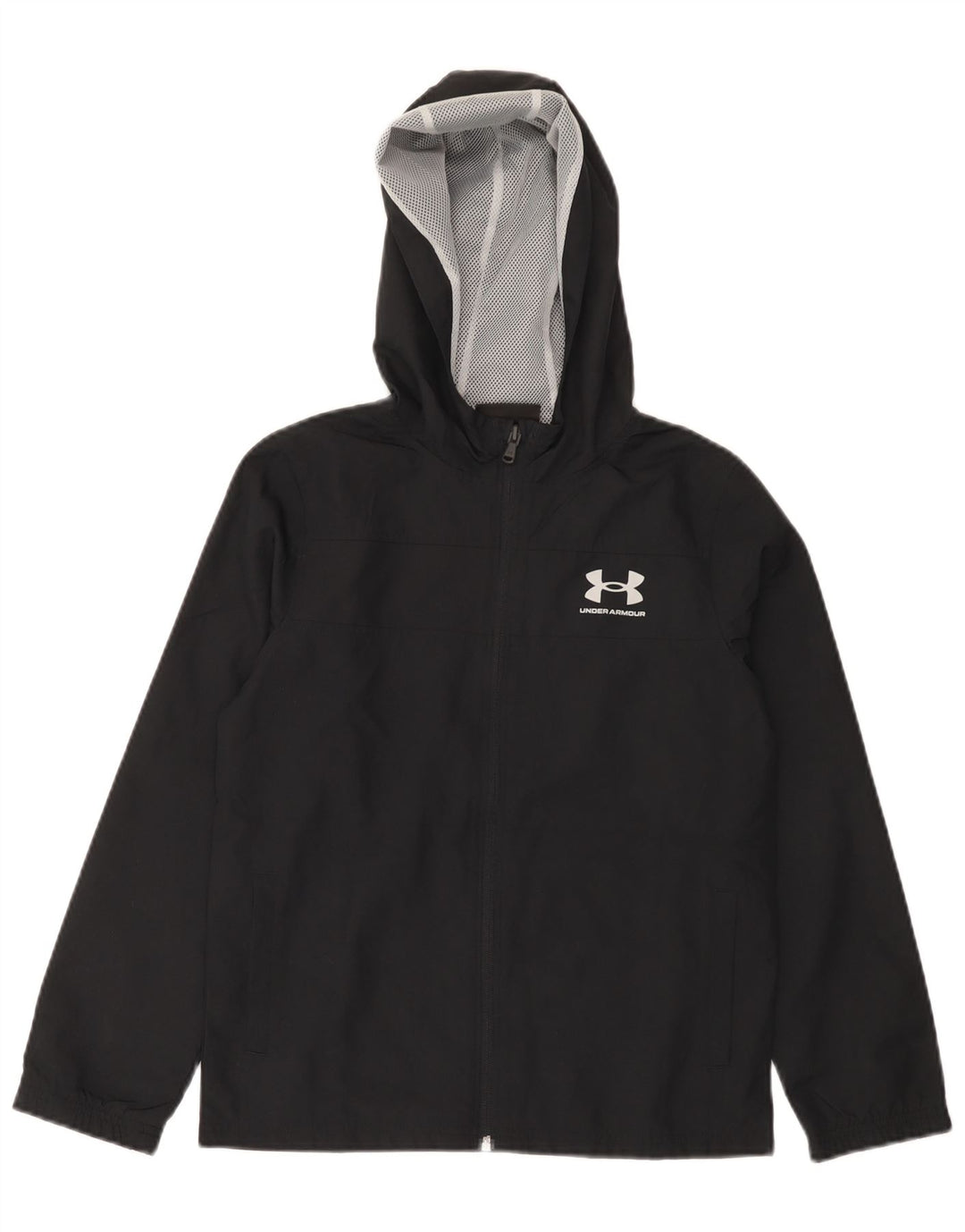 Giacca antipioggia con cappuccio da ragazzo Under Armour 9-10 anni poliestere nero medio