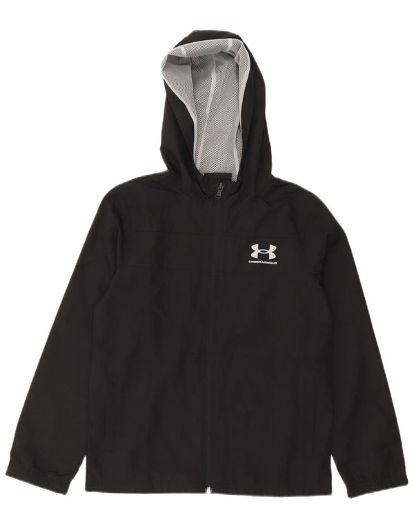 Giacca antipioggia con cappuccio da ragazzo Under Armour 9-10 anni poliestere nero medio