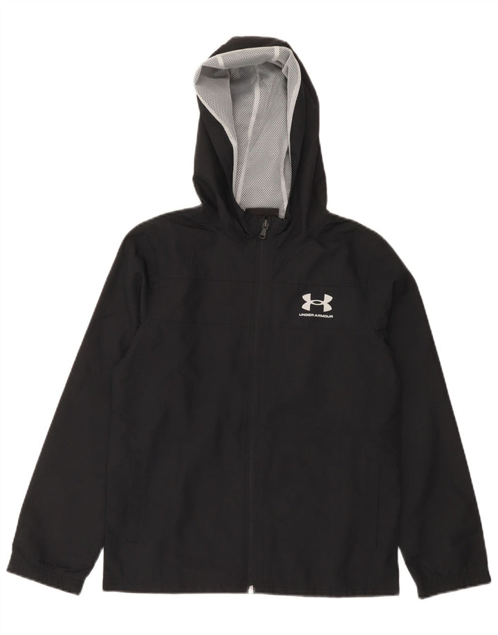 Giacca antipioggia con cappuccio da ragazzo Under Armour 9-10 anni poliestere nero medio