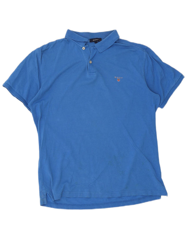 Polo da uomo Gant grande in cotone blu