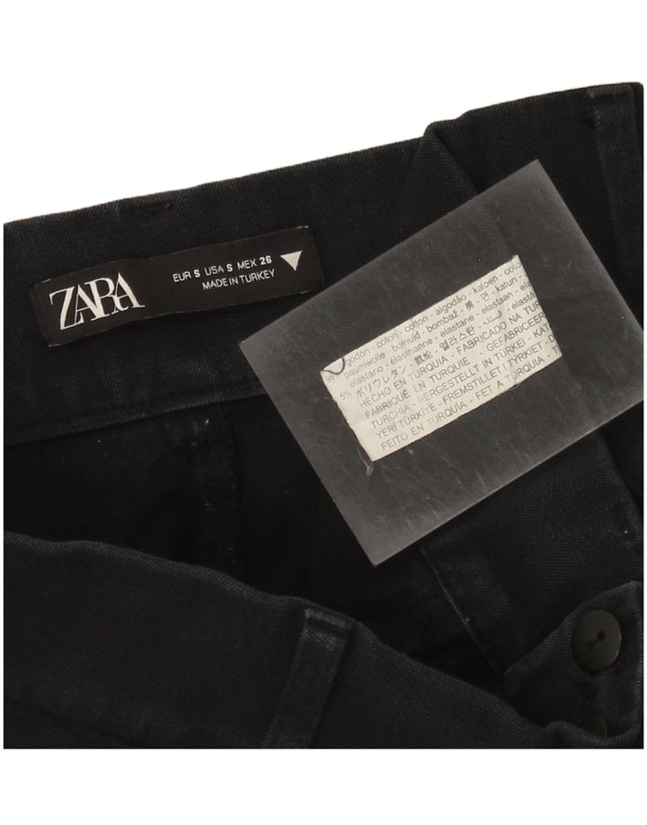 Jeans corti da donna Zara piccoli W26 L24 cotone blu navy