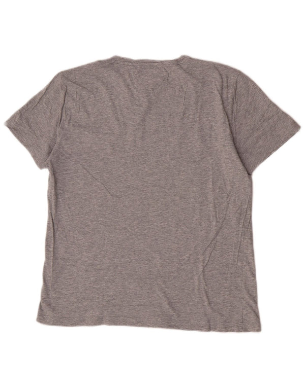T-shirt grafica a maniche corte da donna Tommy Hilfiger Top grande in cotone grigio