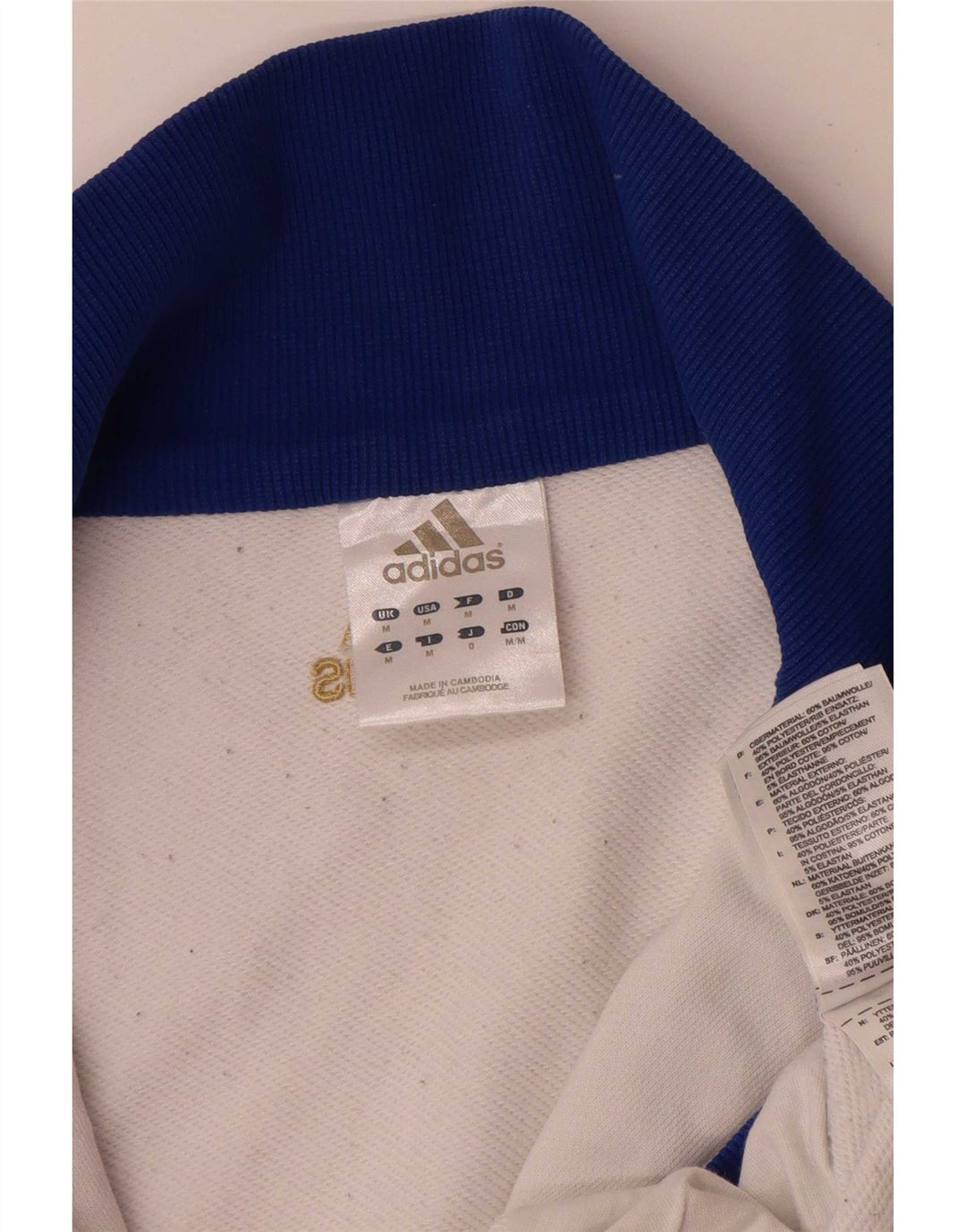 Giacca da ginnastica da uomo Adidas, giacca in cotone color block bianco medio