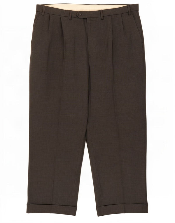 Pantaloni casual con pegging da uomo Marks & Spencer W40 L29 poliestere grigio