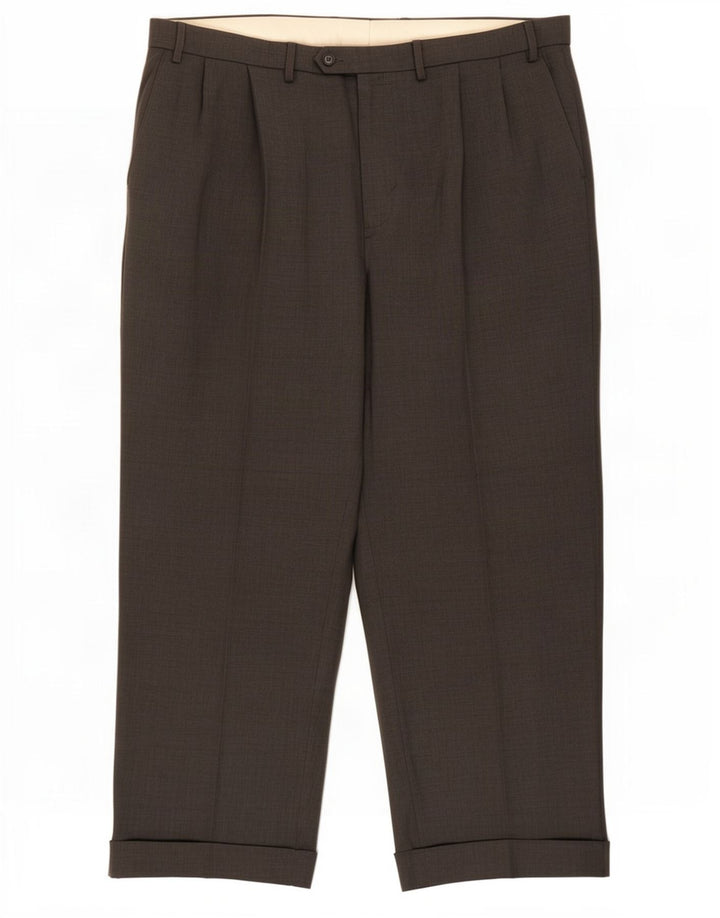 Pantaloni casual con pegging da uomo Marks & Spencer W40 L29 poliestere grigio