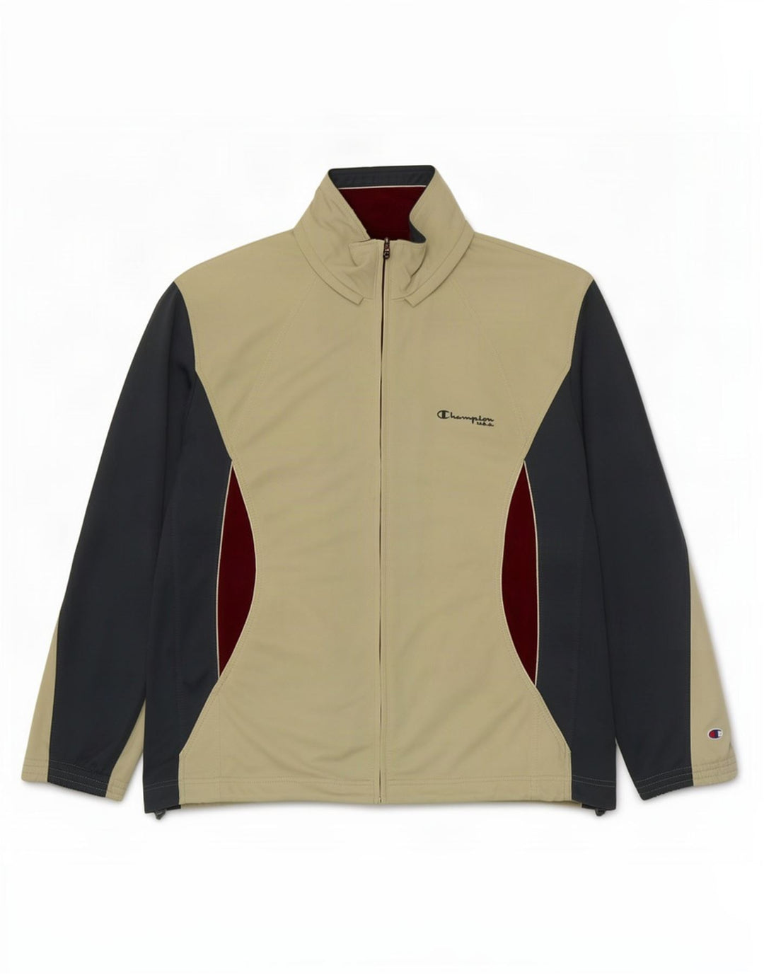 Giacca da tuta da uomo Champion, grande, in poliestere color block beige
