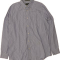 EDDIE BAUER Mens Relaxed Fit Shirt XL Blue Striped Cotton Vintage Eddie Bauer and Second-Hand Eddie Bauer from Messina Hembry 