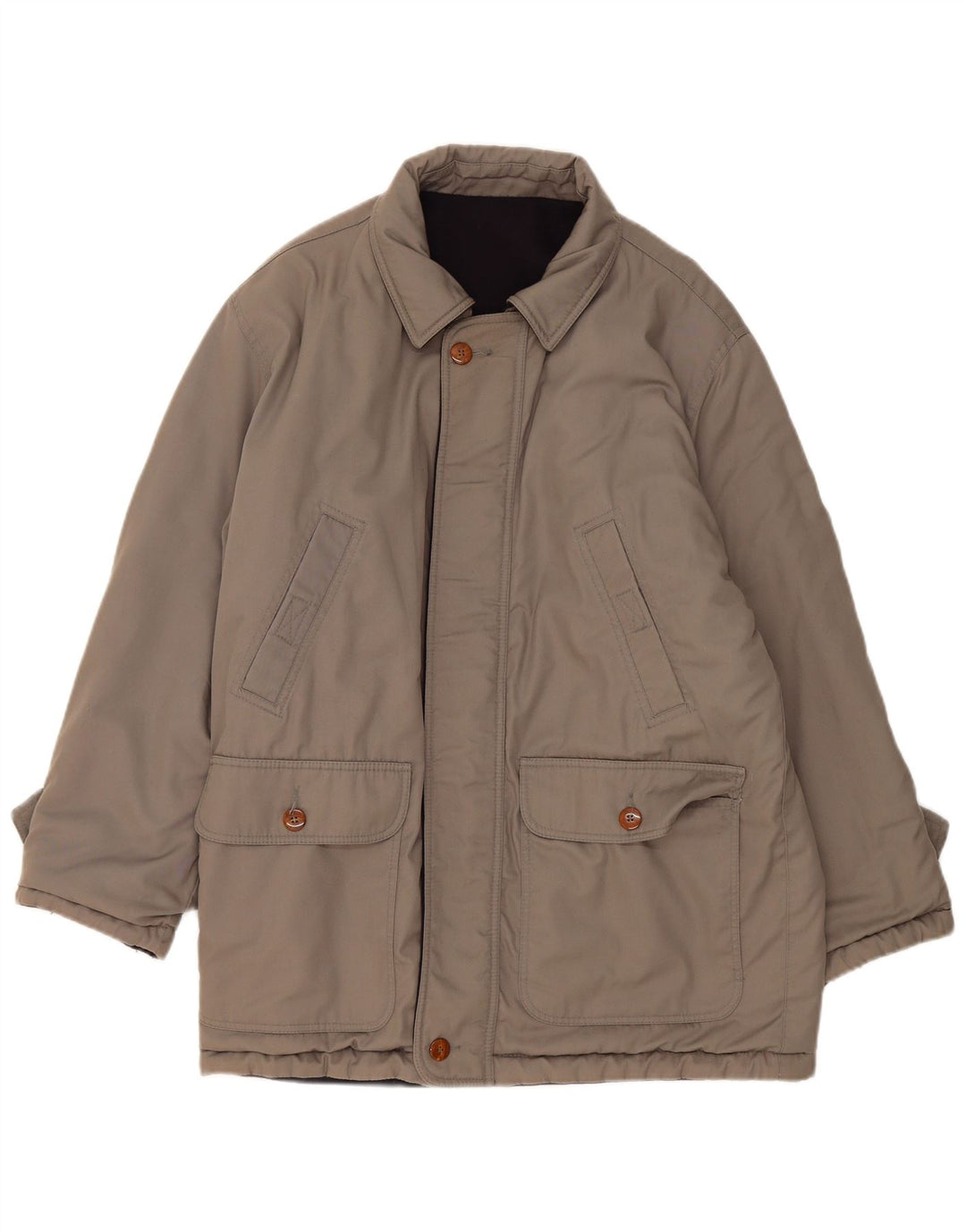 Cappotto vintage da uomo reversibile a vento UK 38 grigio medio