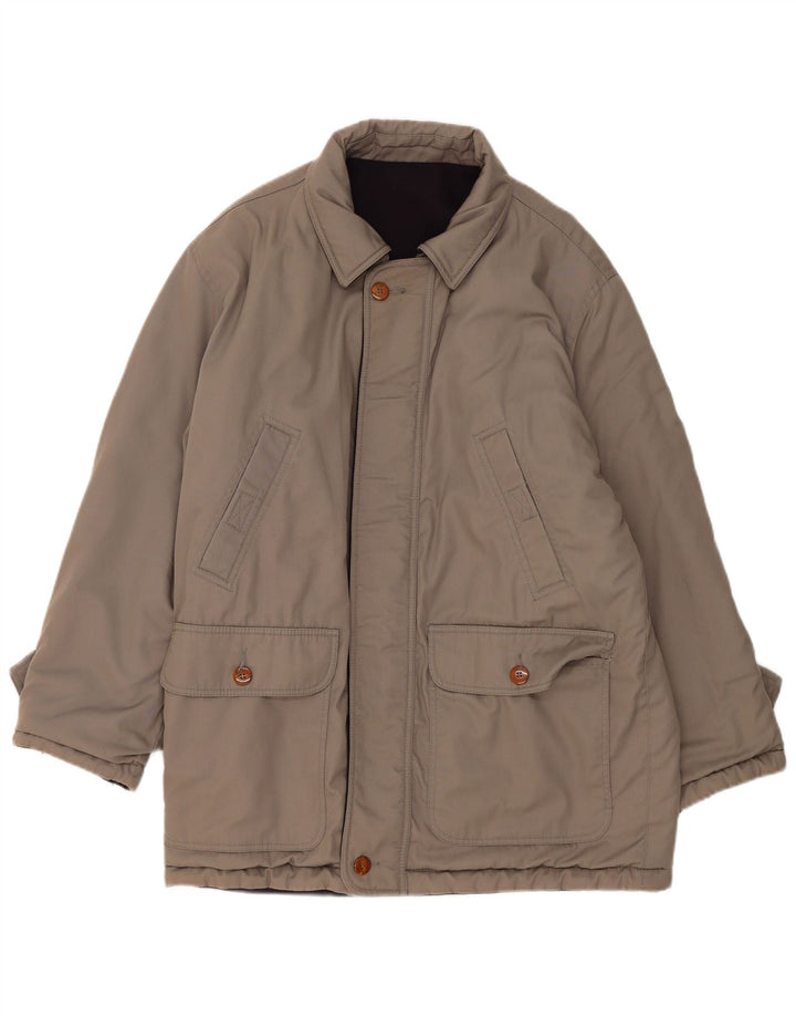 Cappotto vintage da uomo reversibile a vento UK 38 grigio medio