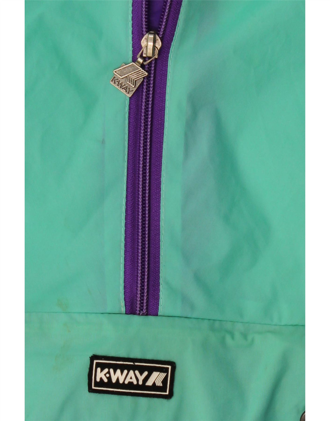 Giacca antipioggia con cappuccio K-WAY per ragazze 8-9 anni Colorblock verde